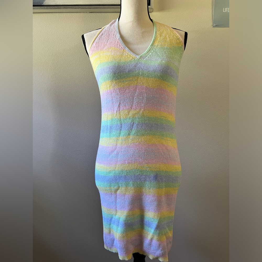 Wild Fable Women’s Rainbow Halter Midi Dress Size L